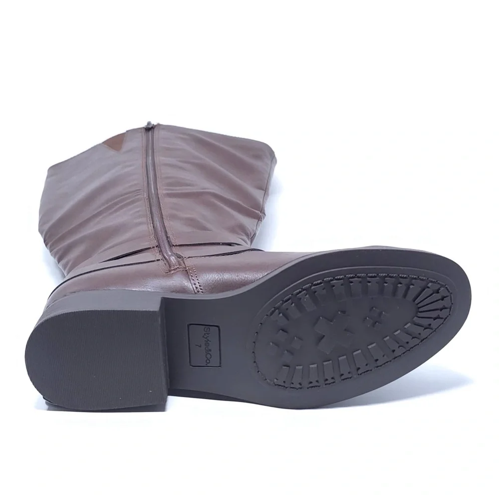 Style & Co MaliaWC Boots Brown Faux Leather Wide-Calf - Picture 10 of 12